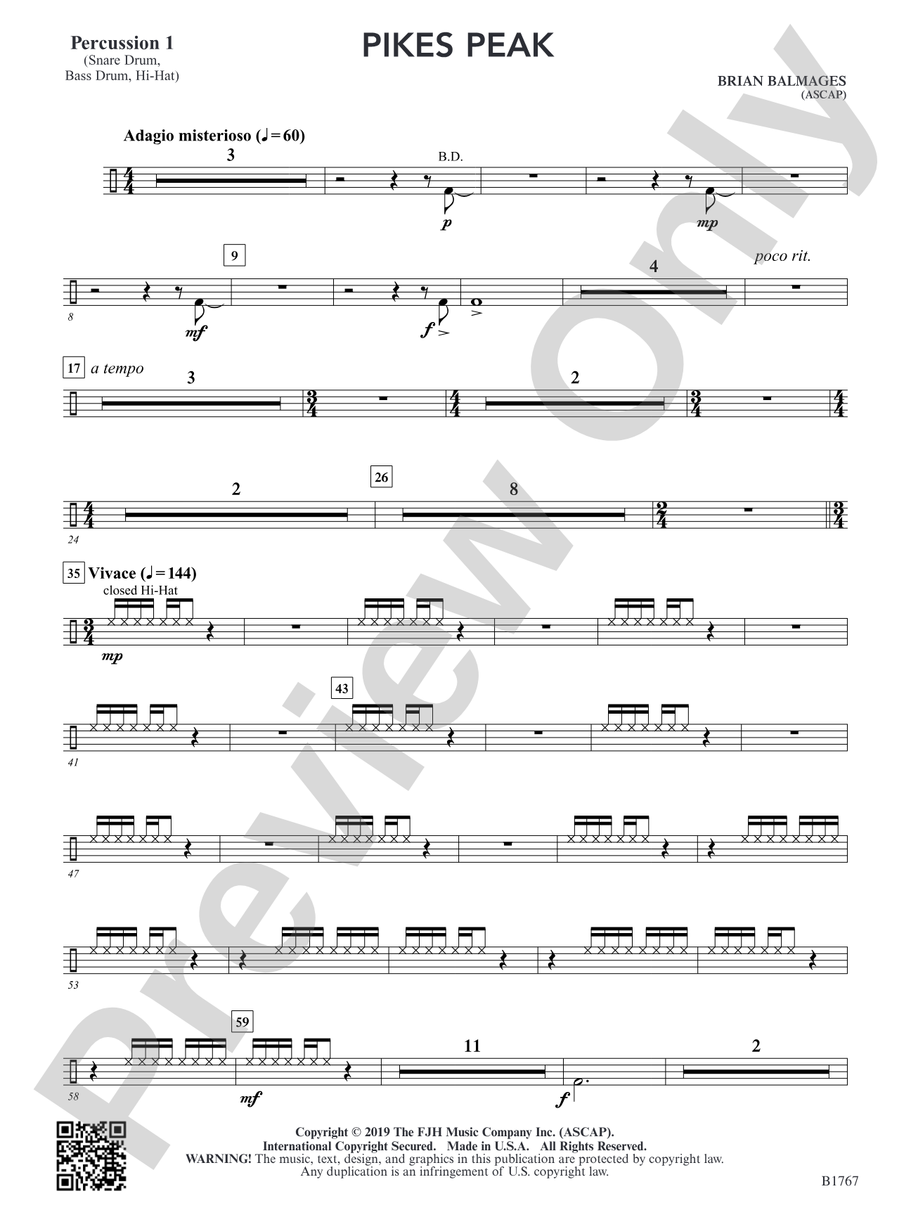 Pikes Peak: Percussion 1