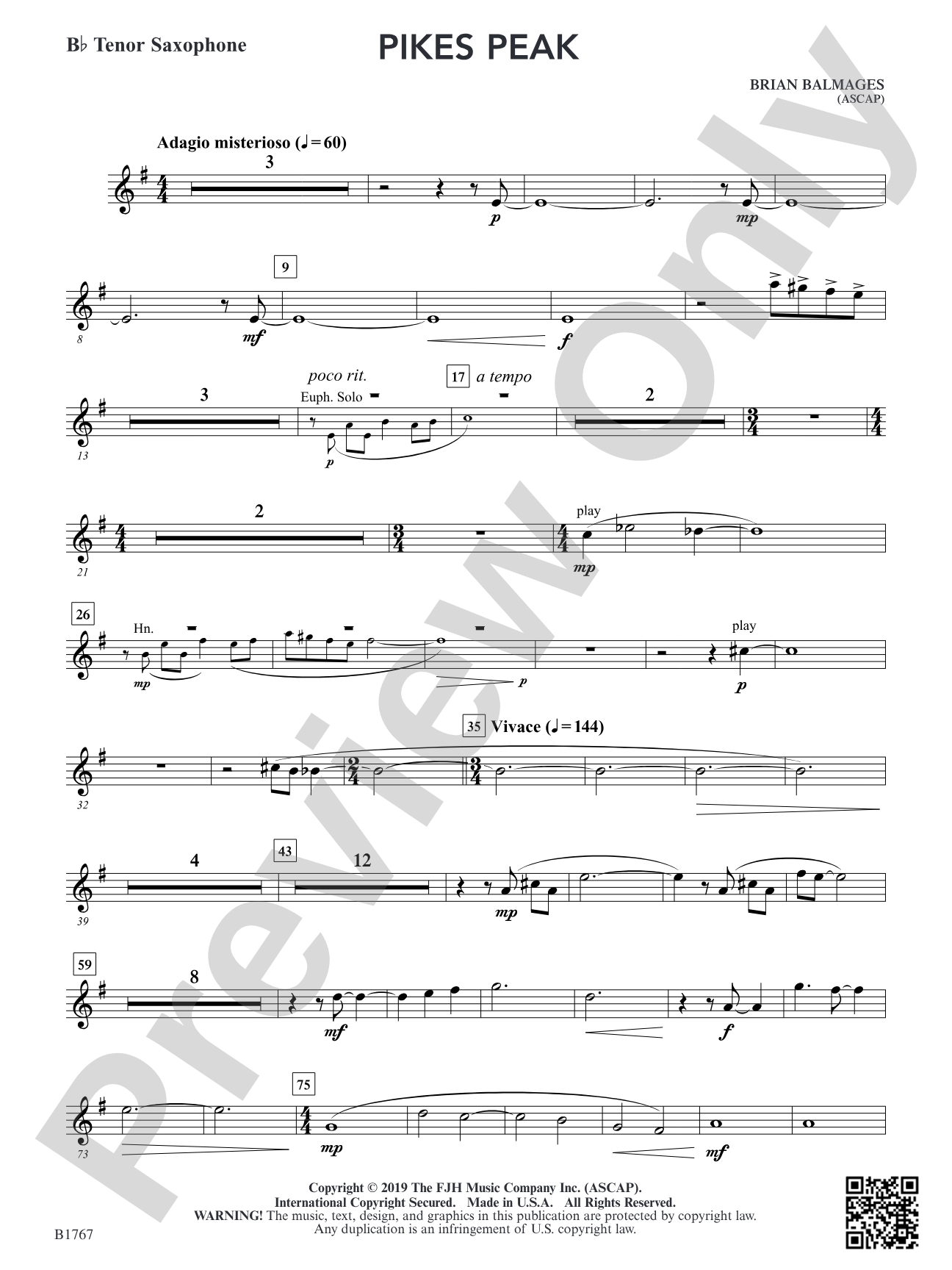 Pikes Peak: B-flat Tenor Saxophone