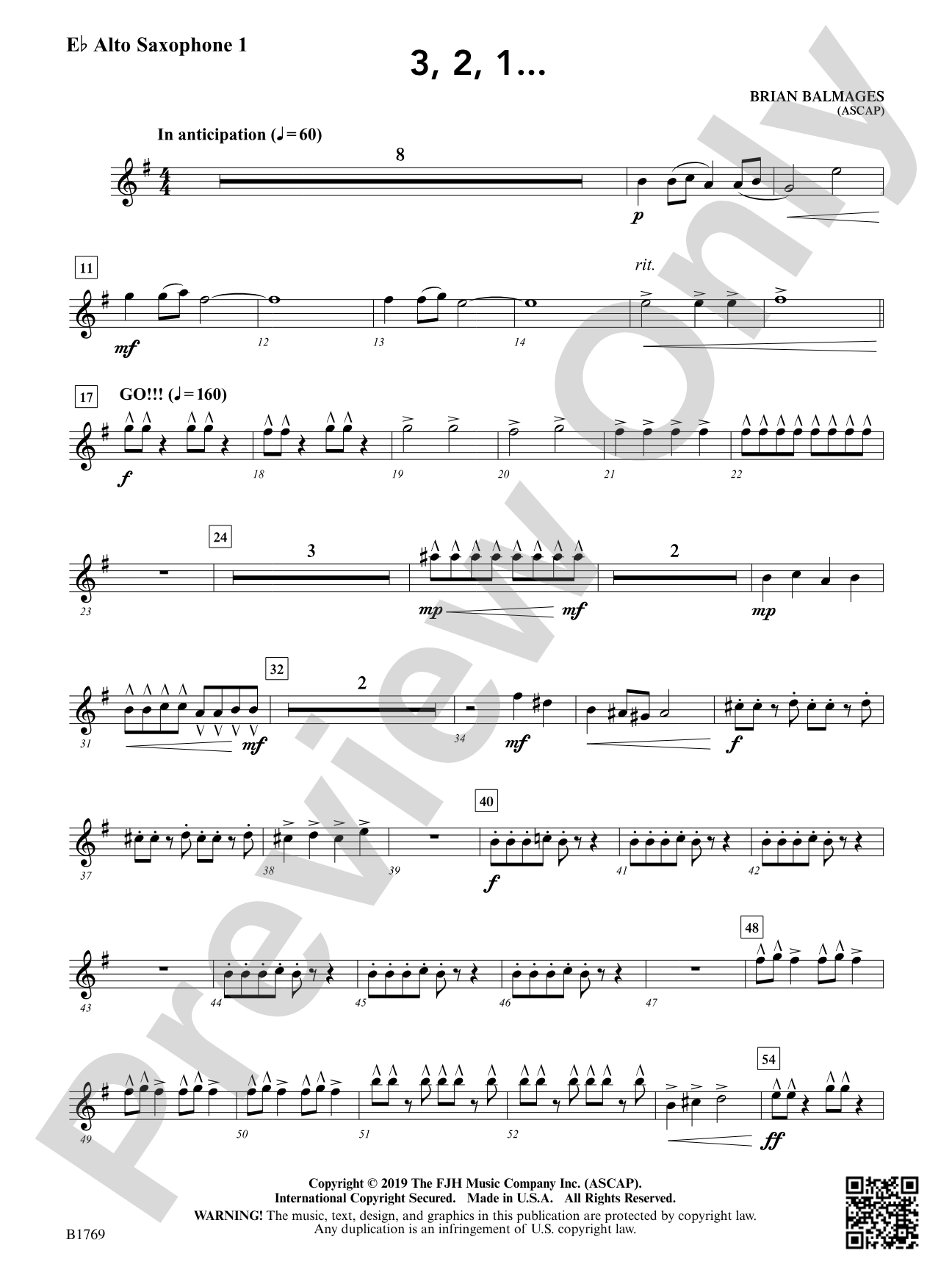3, 2, 1...: E-flat Alto Saxophone 1