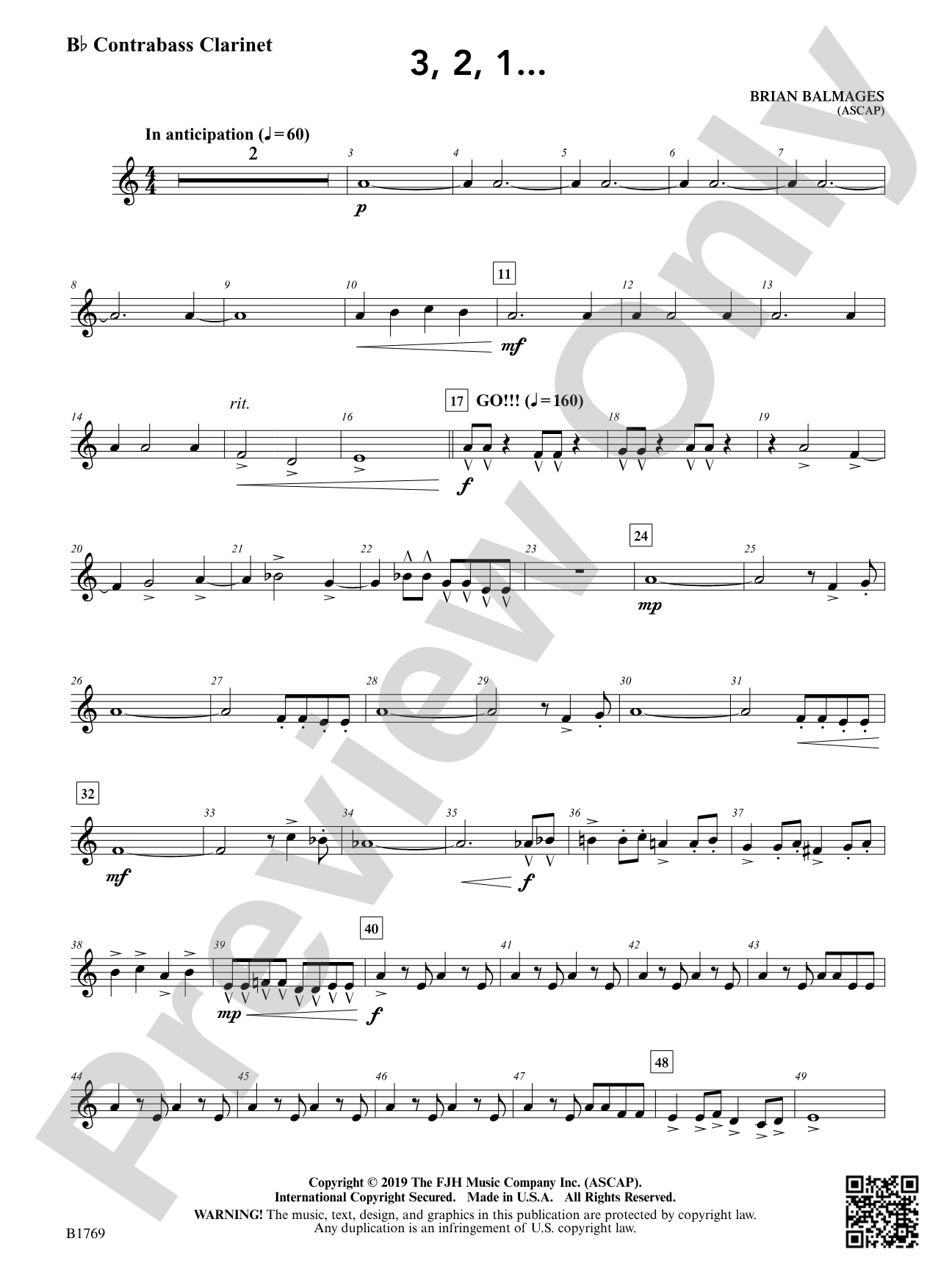 3, 2, 1...: B-flat Contrabass Clarinet