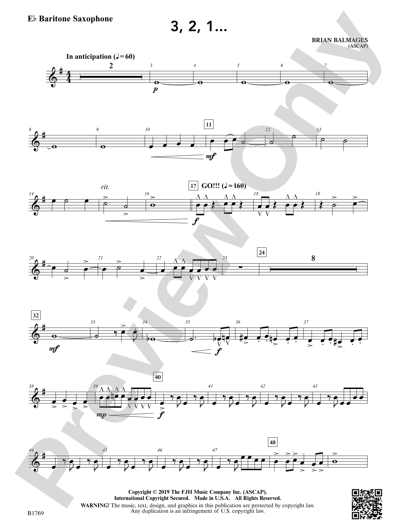 3, 2, 1...: E-flat Baritone Saxophone