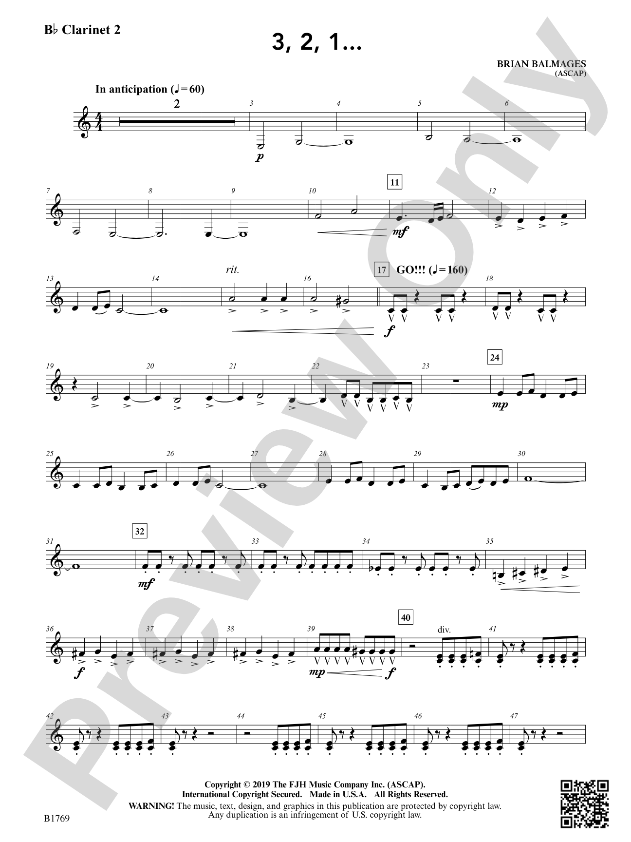 3, 2, 1...: B-flat Clarinet 2