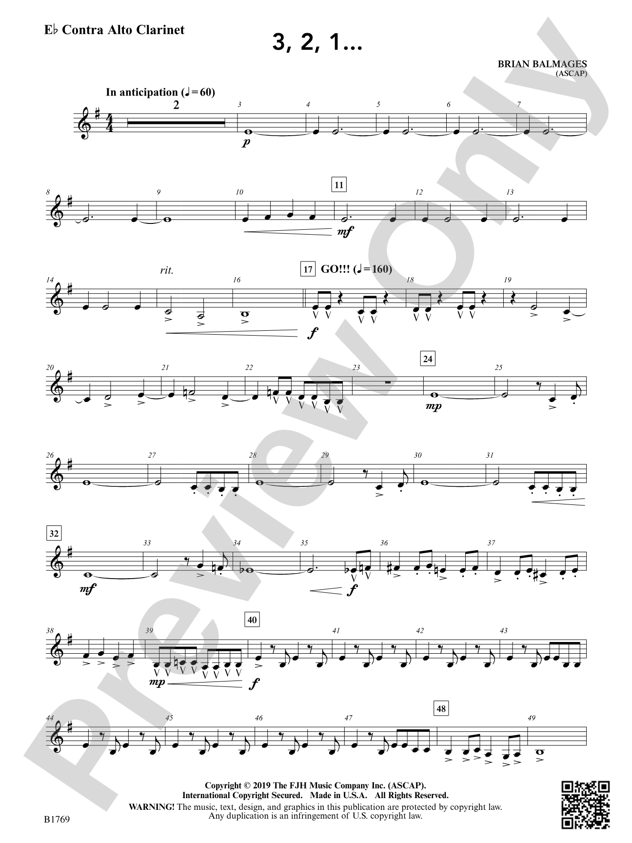 3, 2, 1...: E-flat Contra Alto Clarinet