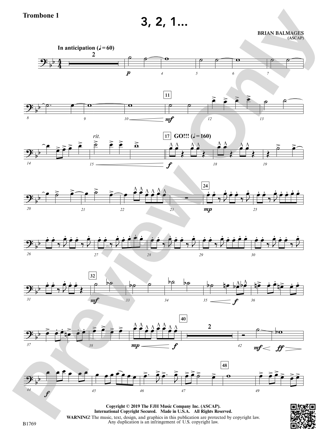 3, 2, 1...: Trombone 1