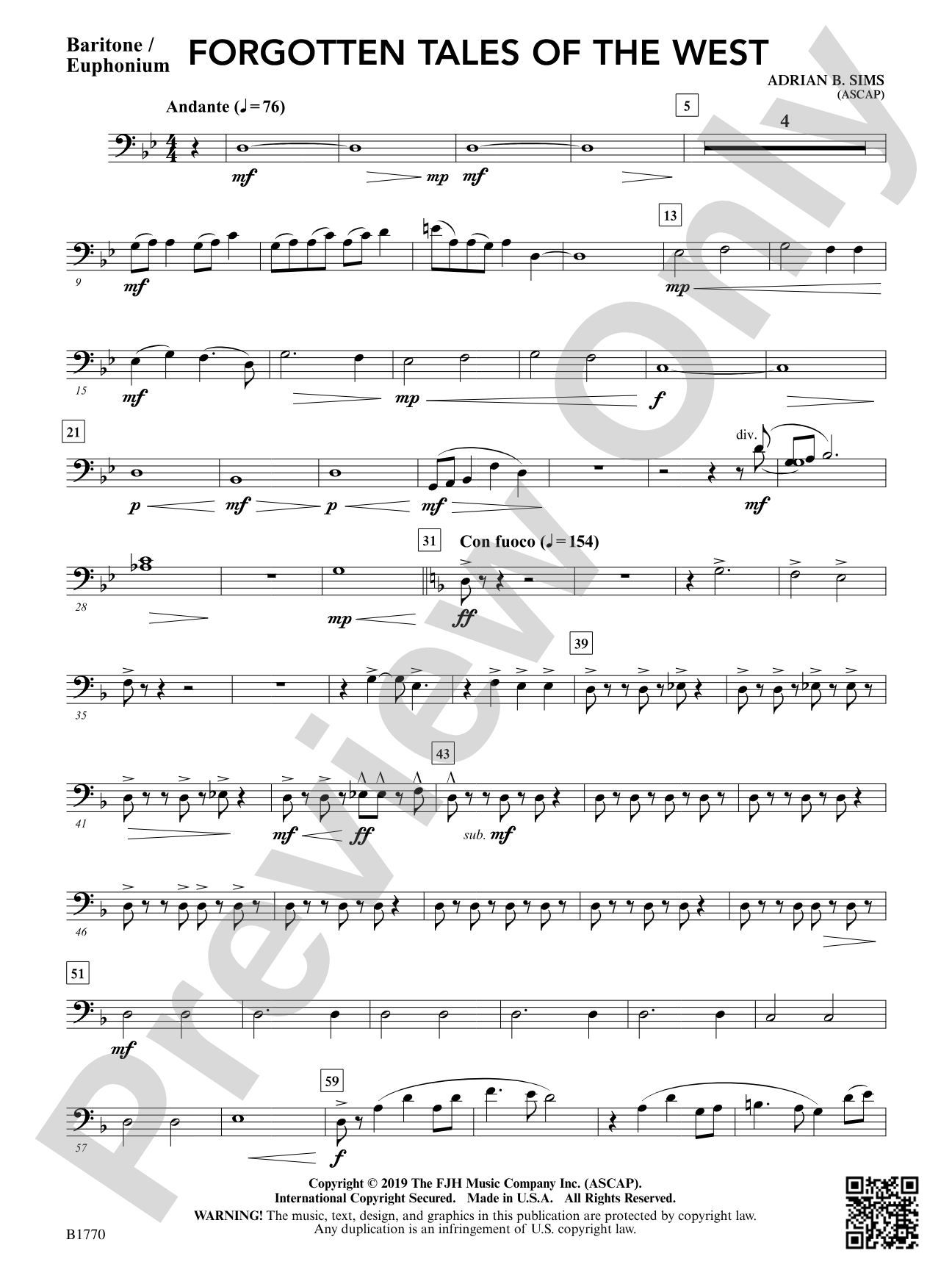 Forgotten Tales of the West: Baritone / Euphonium
