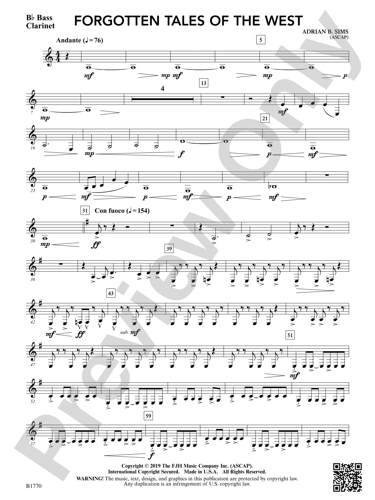 Forgotten Tales of the West: B-flat Bass Clarinet
