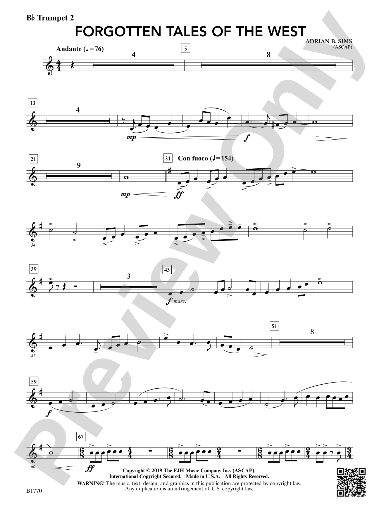 Forgotten Tales of the West: B-flat Trumpet 2
