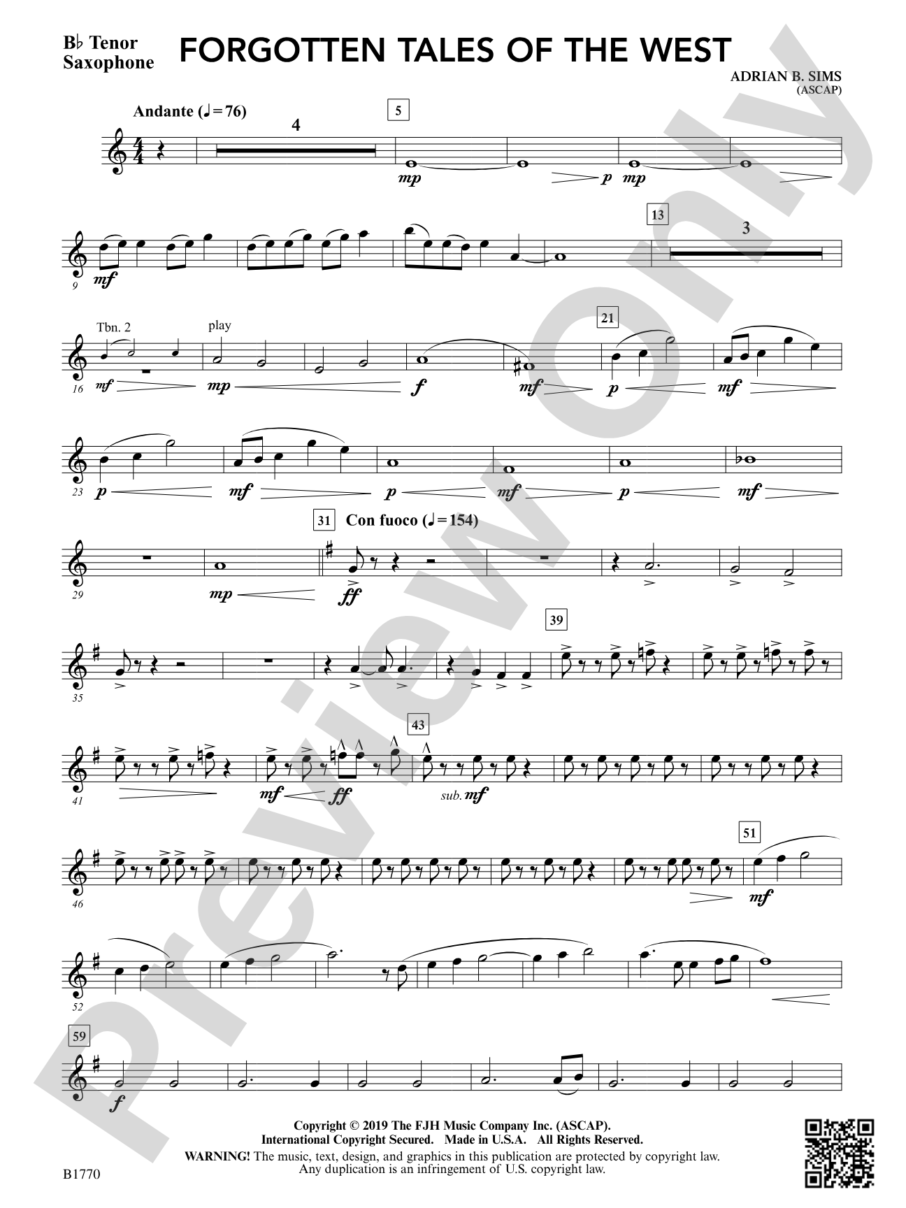 Forgotten Tales of the West: B-flat Tenor Saxophone