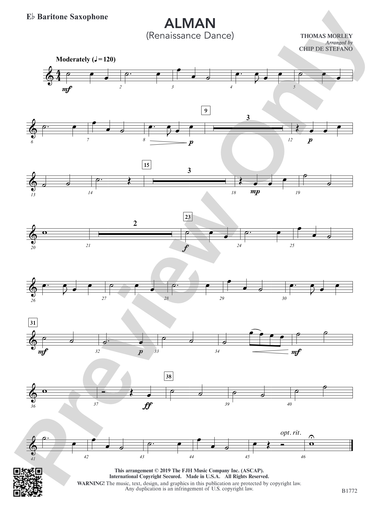 Alman: E-flat Baritone Saxophone