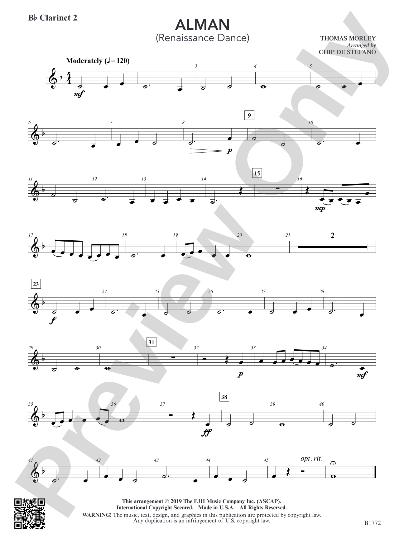 Alman: B-flat Clarinet 2