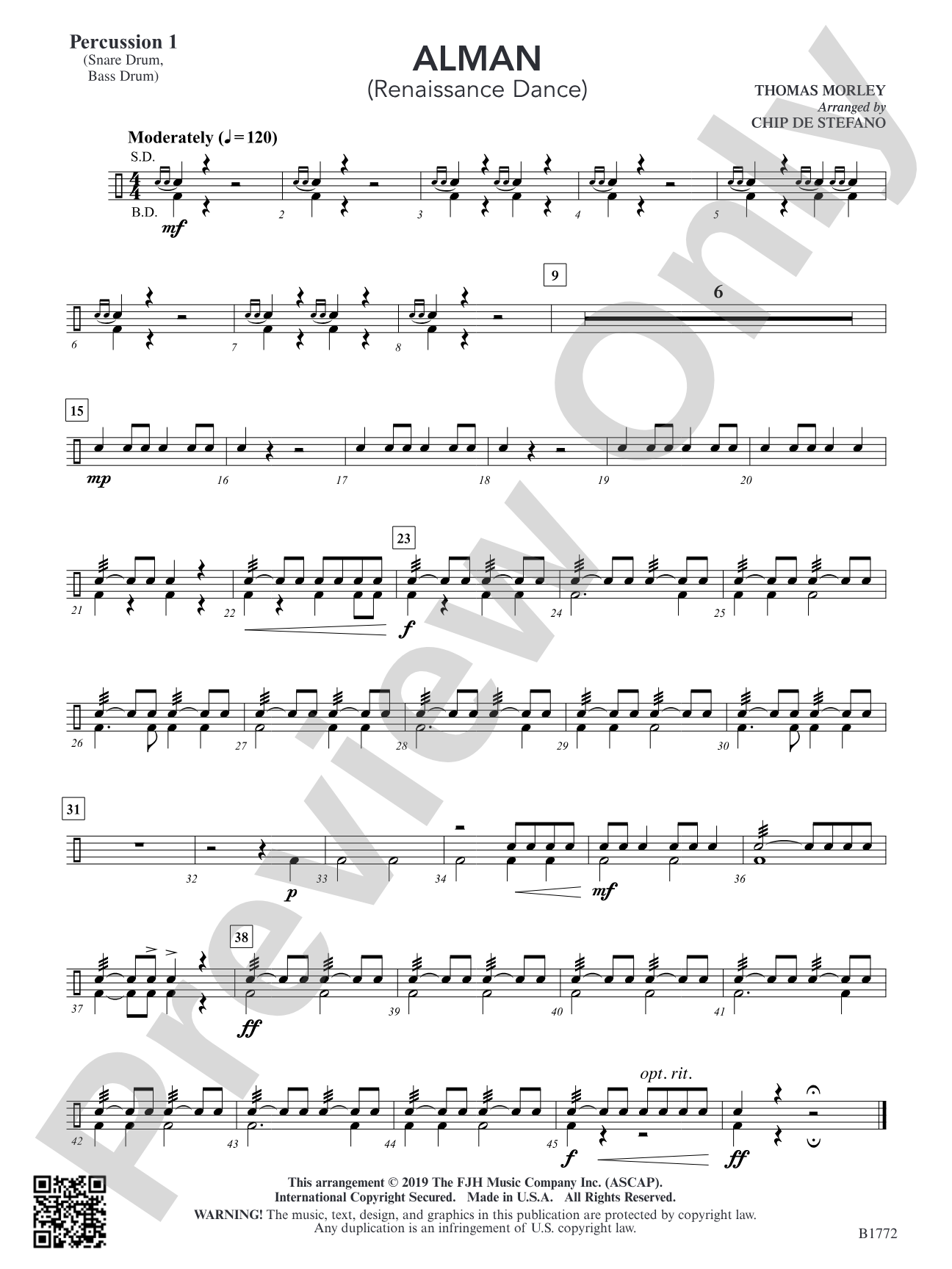 Alman: Percussion 1