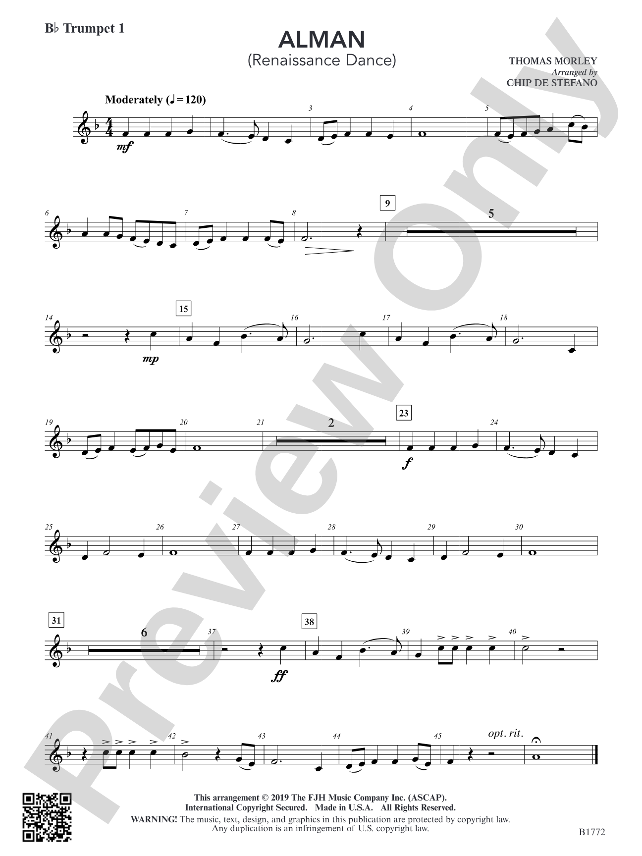 Alman: B-flat Trumpet 1