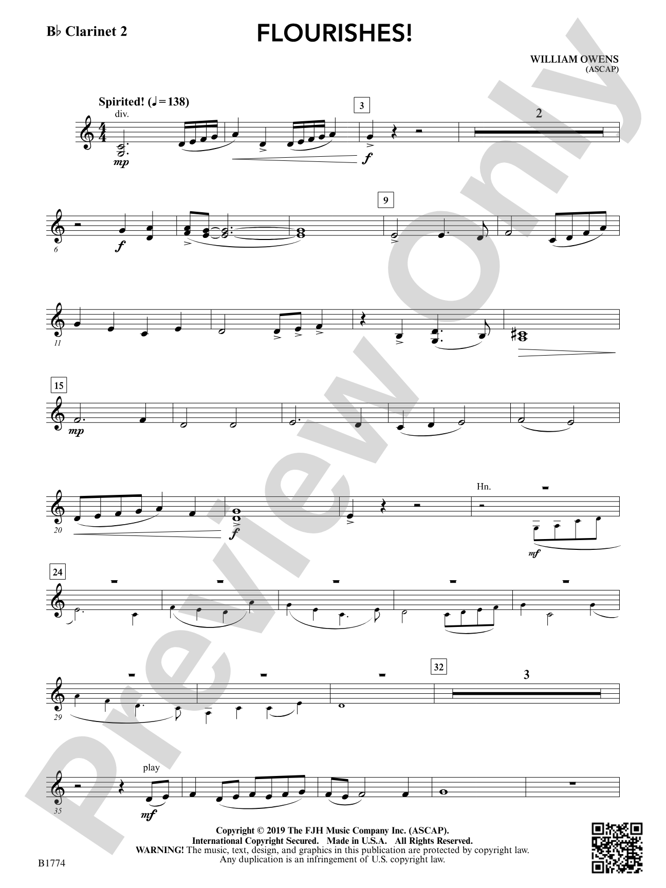 Flourishes!: B-flat Clarinet 2