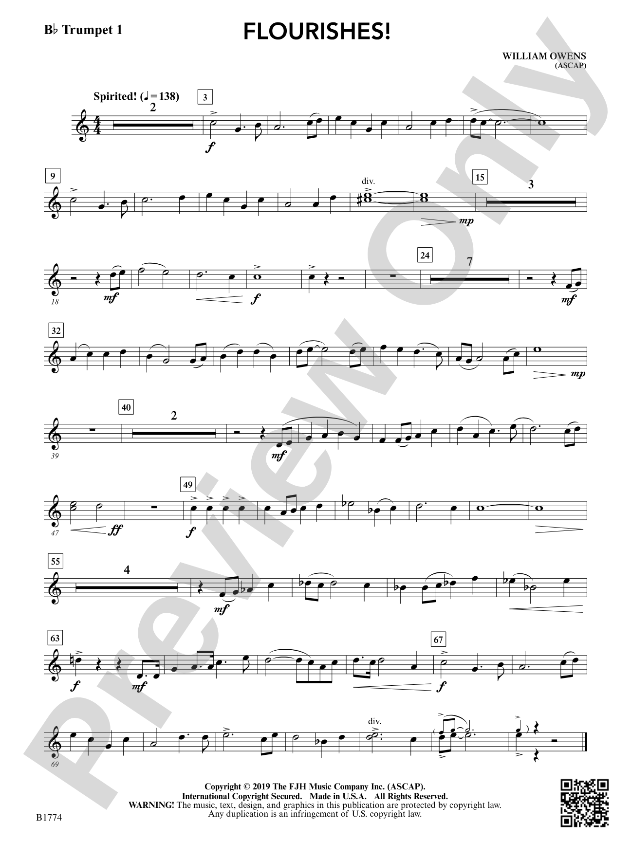 Flourishes!: B-flat Trumpet 1