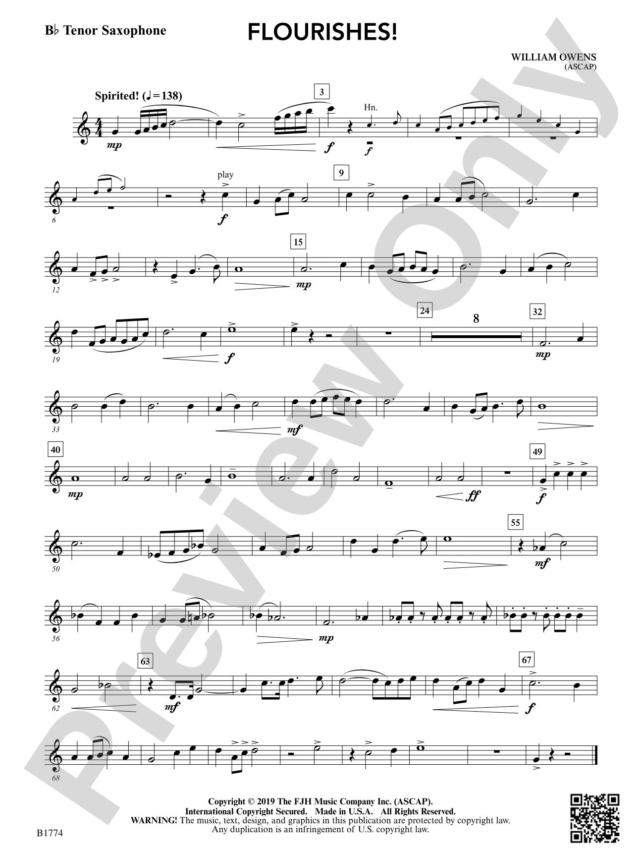Flourishes!: B-flat Tenor Saxophone