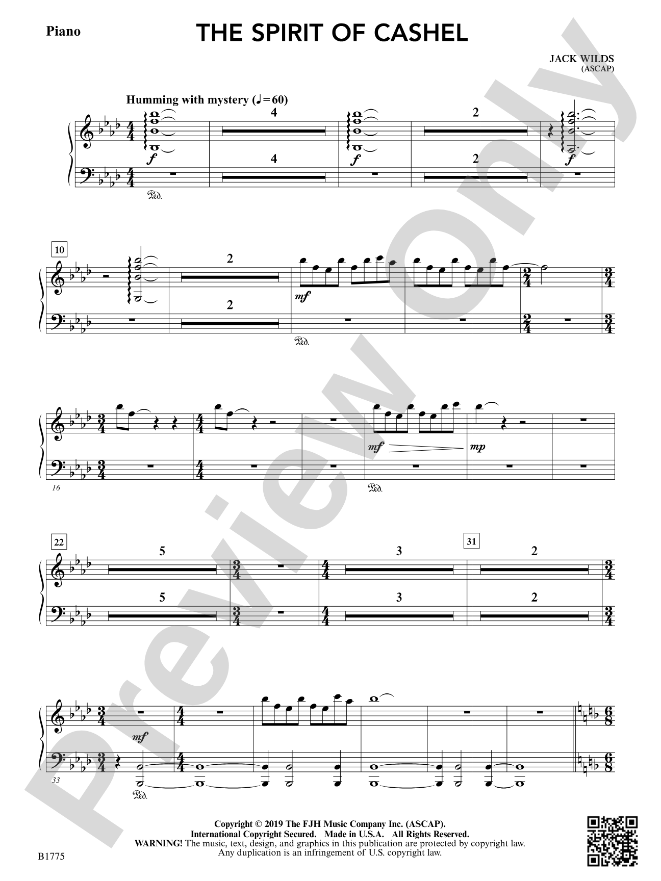 The Spirit of Cashel: Piano (opt.)