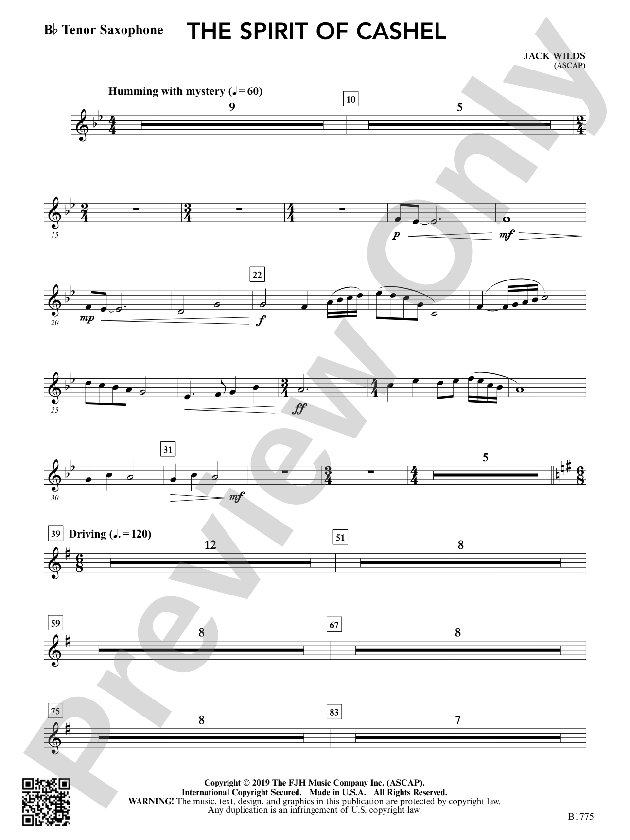 The Spirit of Cashel: B-flat Tenor Saxophone