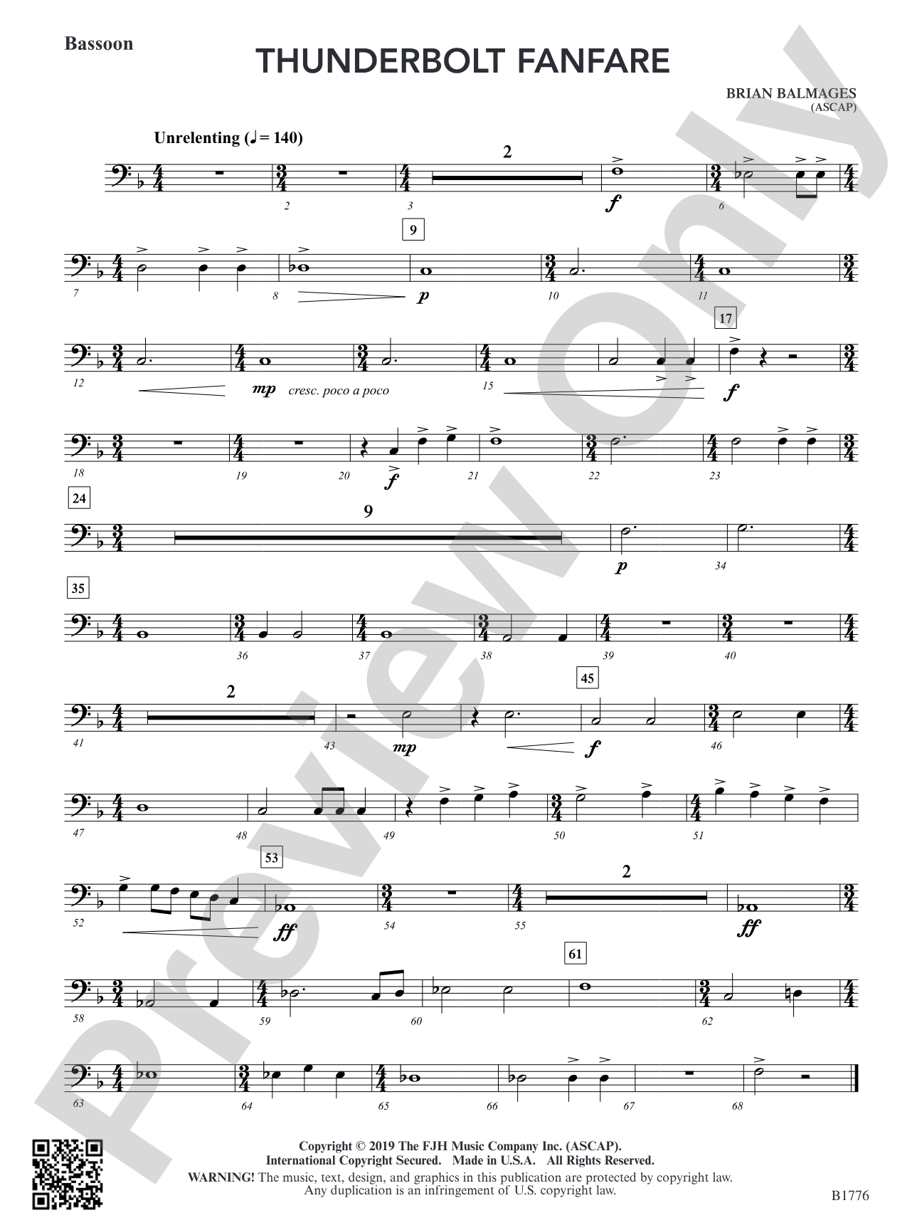Thunderbolt Fanfare: Bassoon