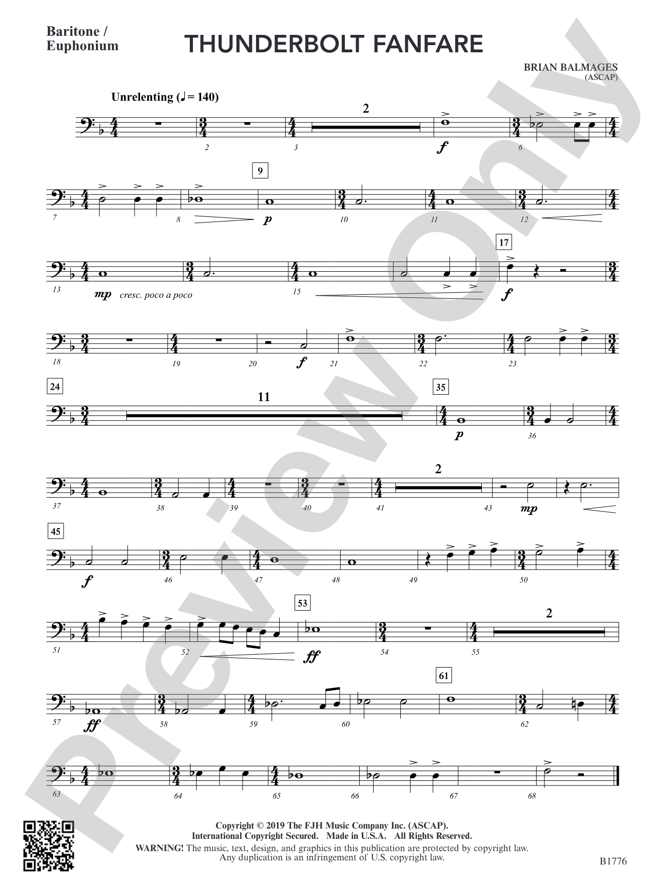 Thunderbolt Fanfare: Baritone / Euphonium