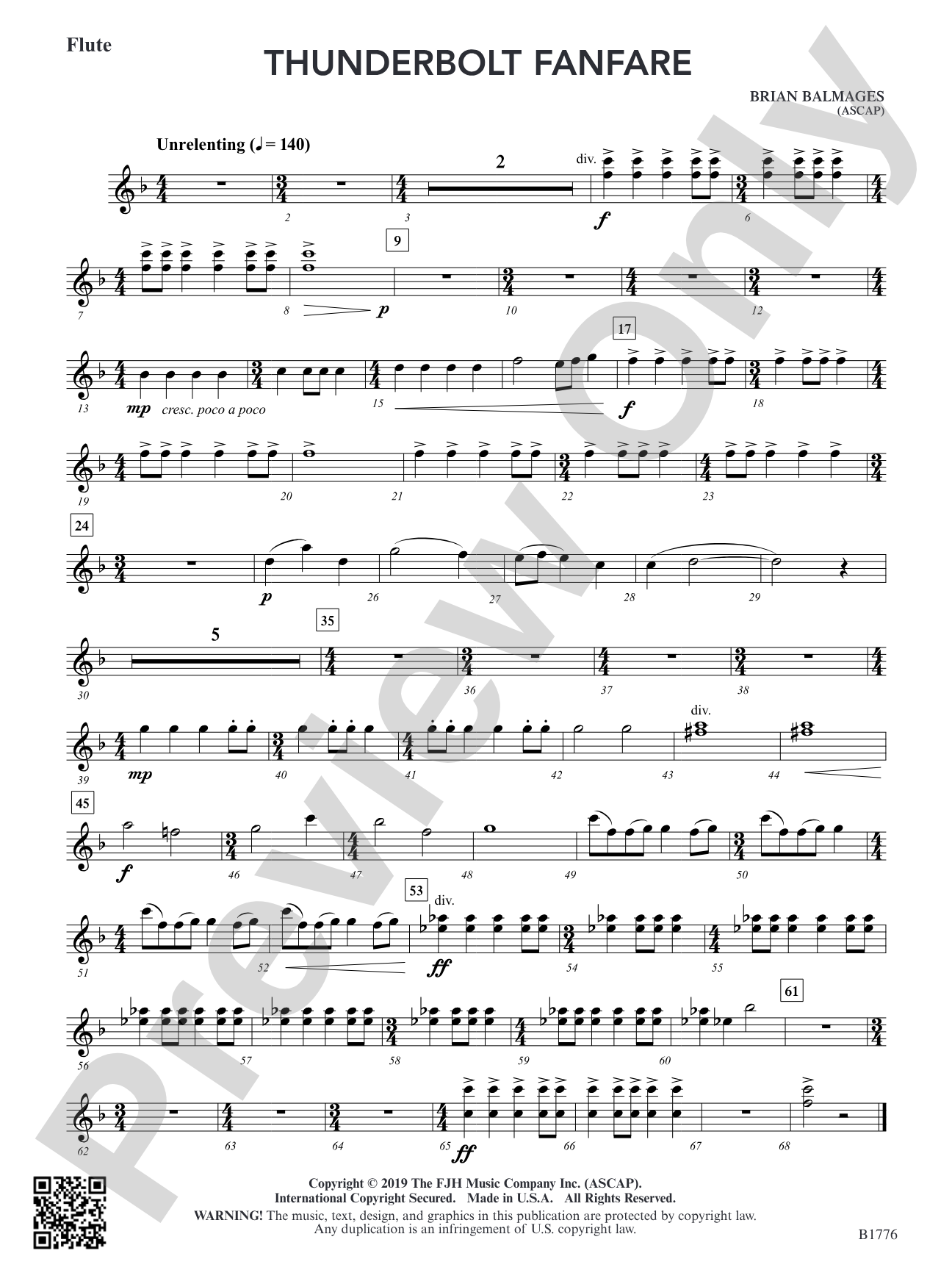 Thunderbolt Fanfare: Flute
