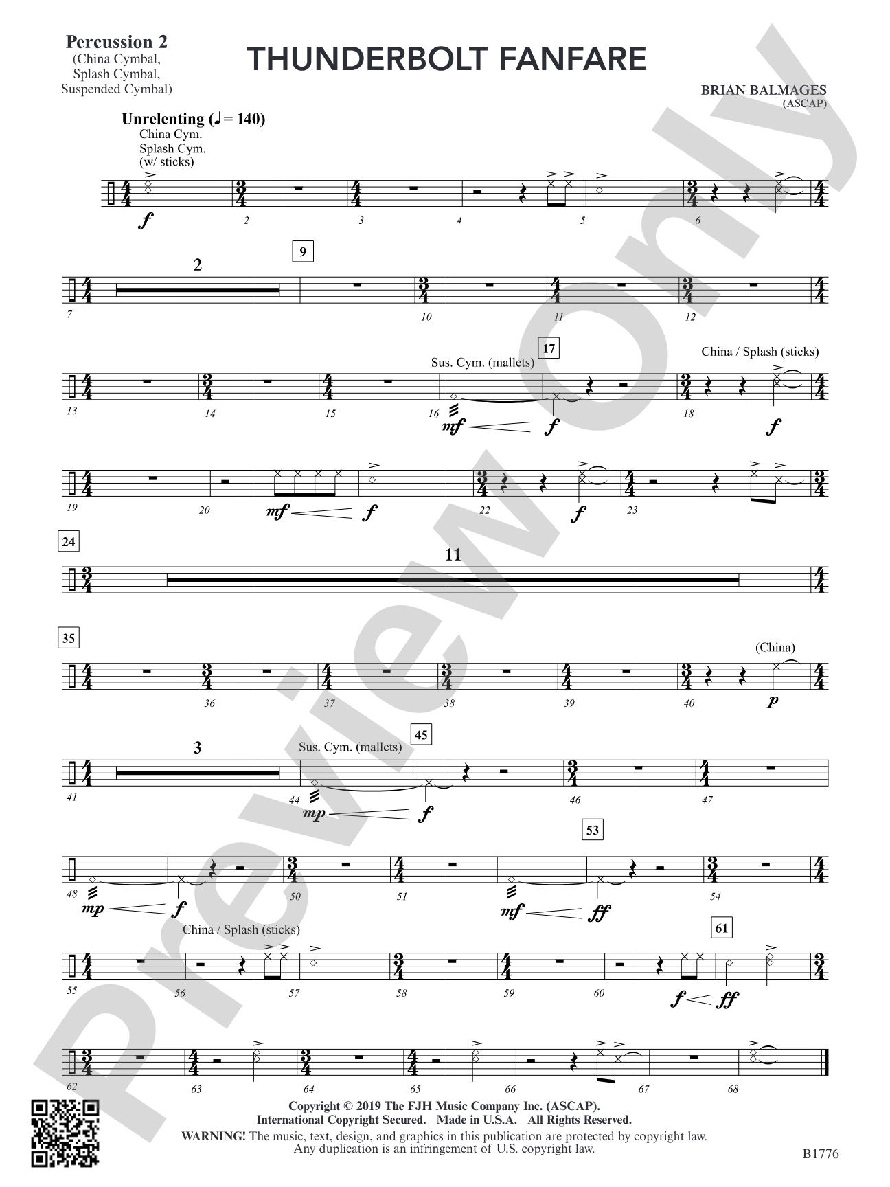 Thunderbolt Fanfare: Percussion 2