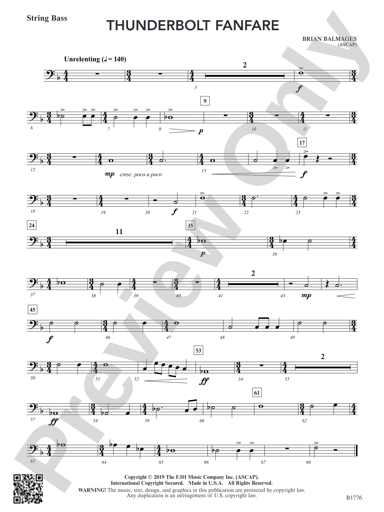 Thunderbolt Fanfare: String Bass