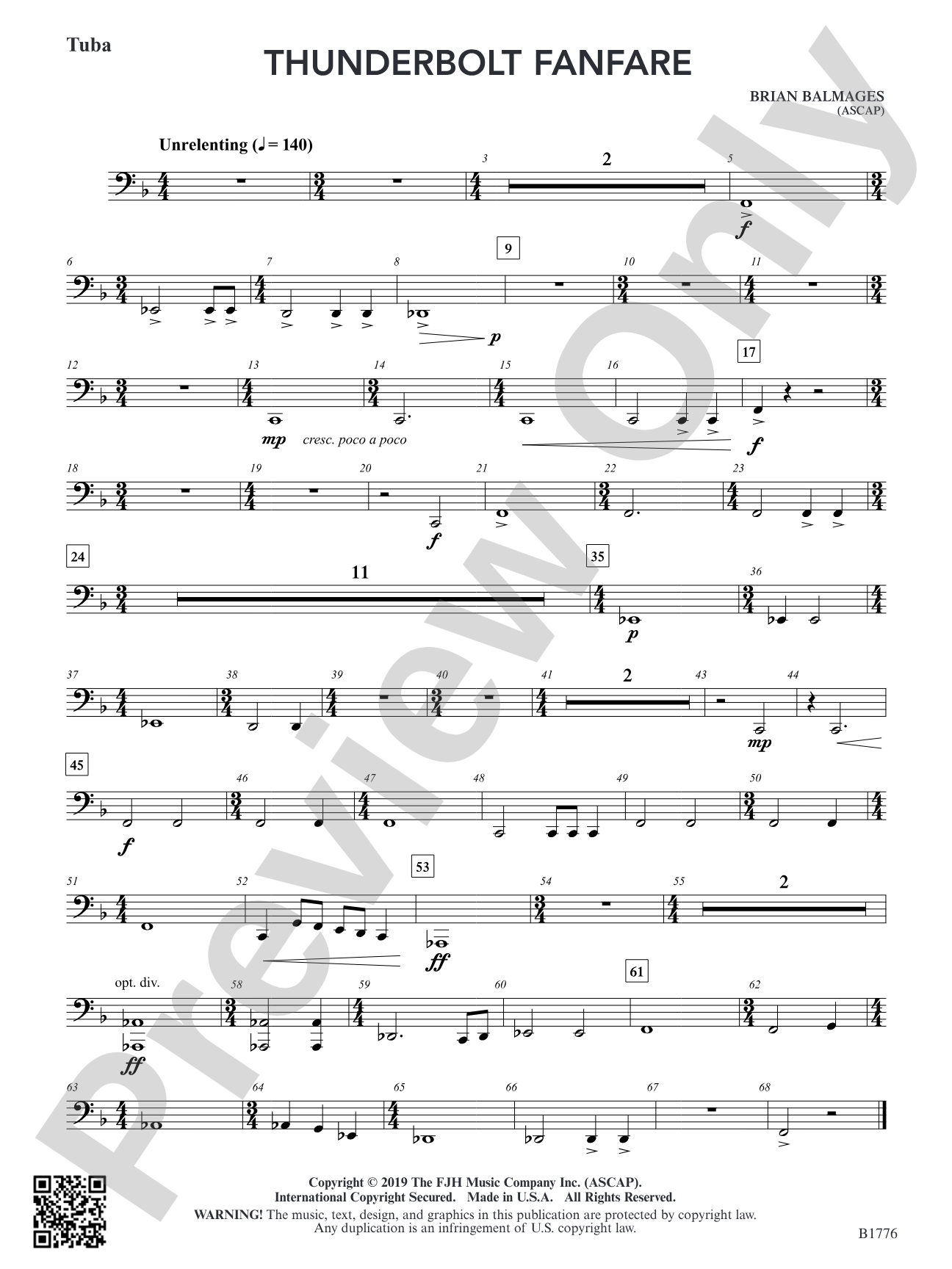 Thunderbolt Fanfare: Tuba