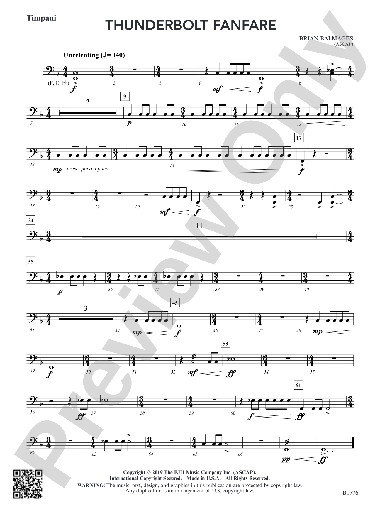 Thunderbolt Fanfare: Timpani