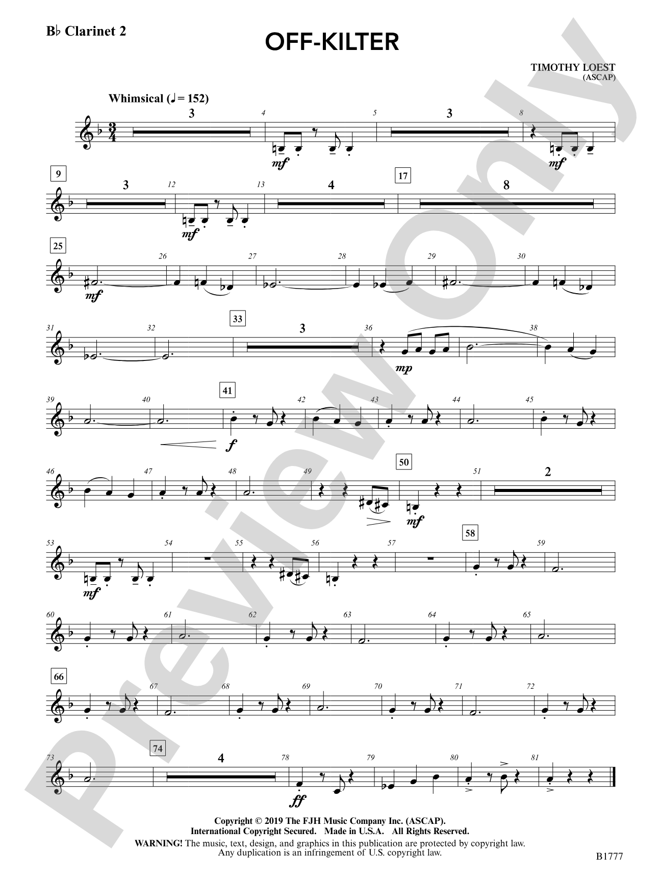 Off-Kilter: B-flat Clarinet 2