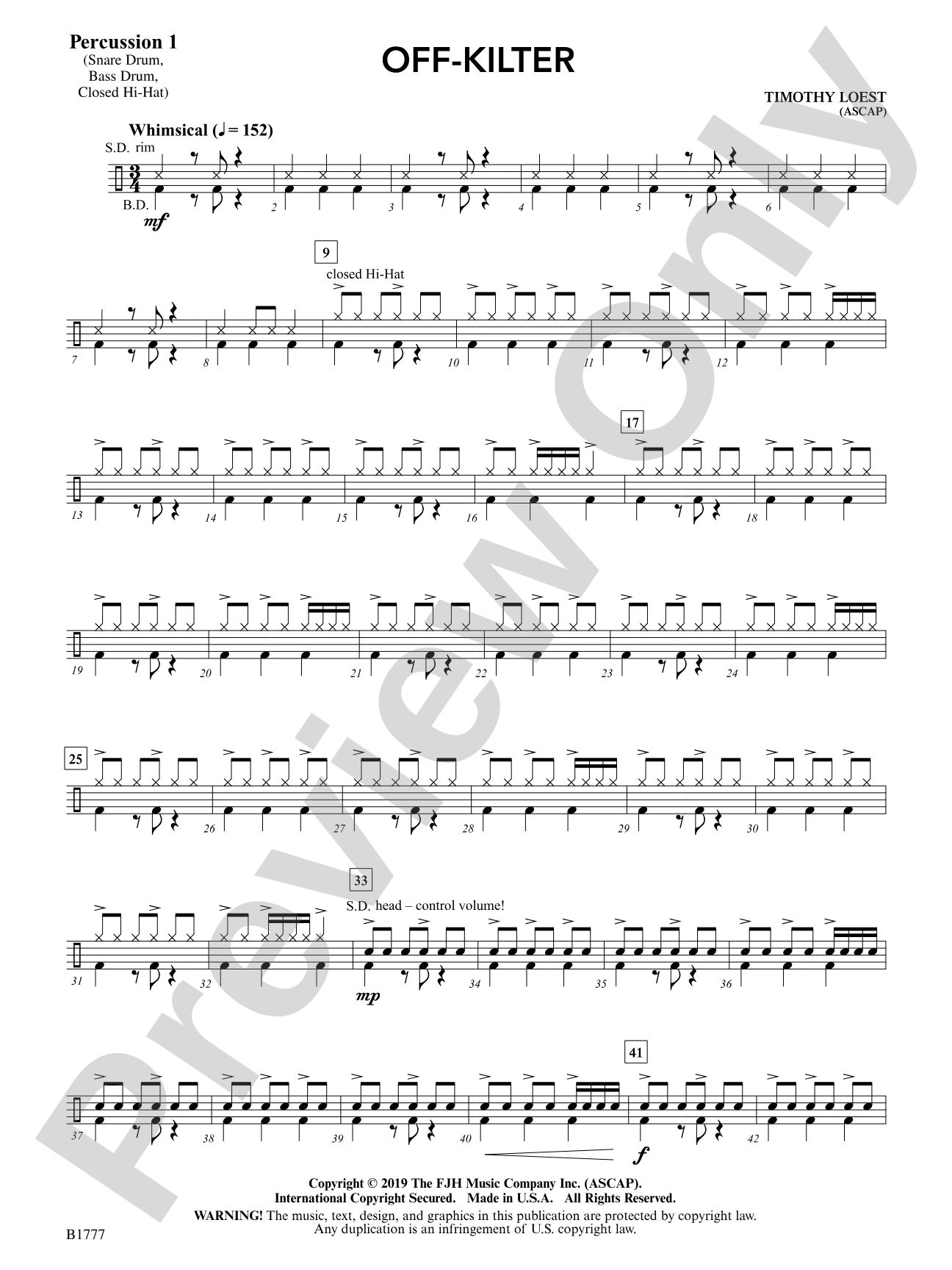 Off-Kilter: Percussion 1