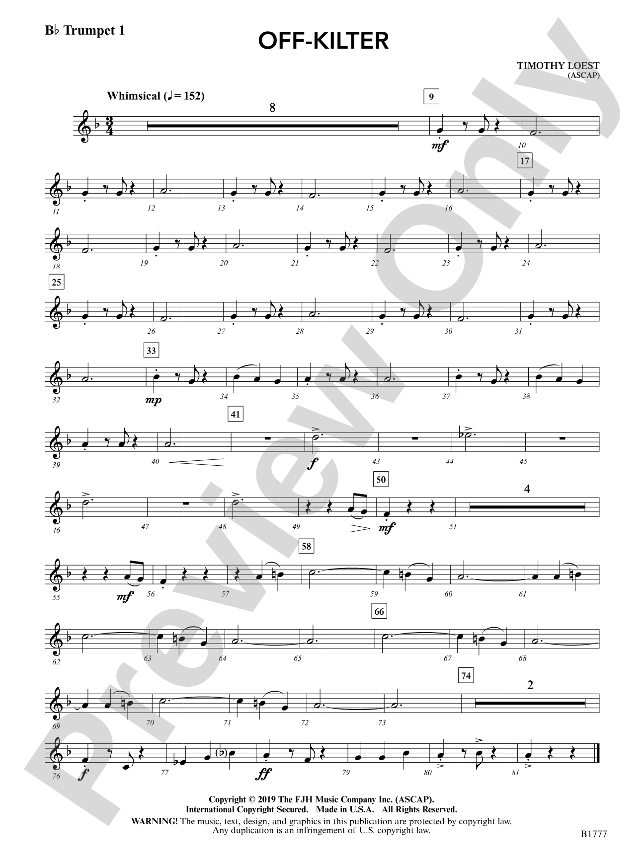 Off-Kilter: B-flat Trumpet 1