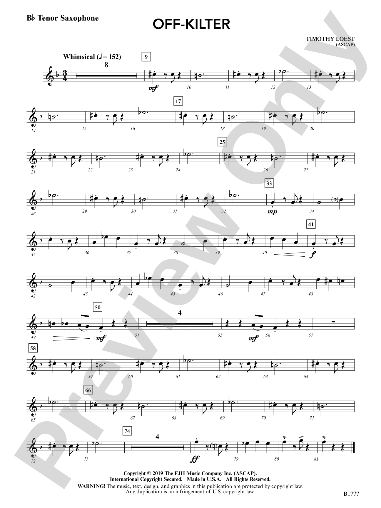 Off-Kilter: B-flat Tenor Saxophone