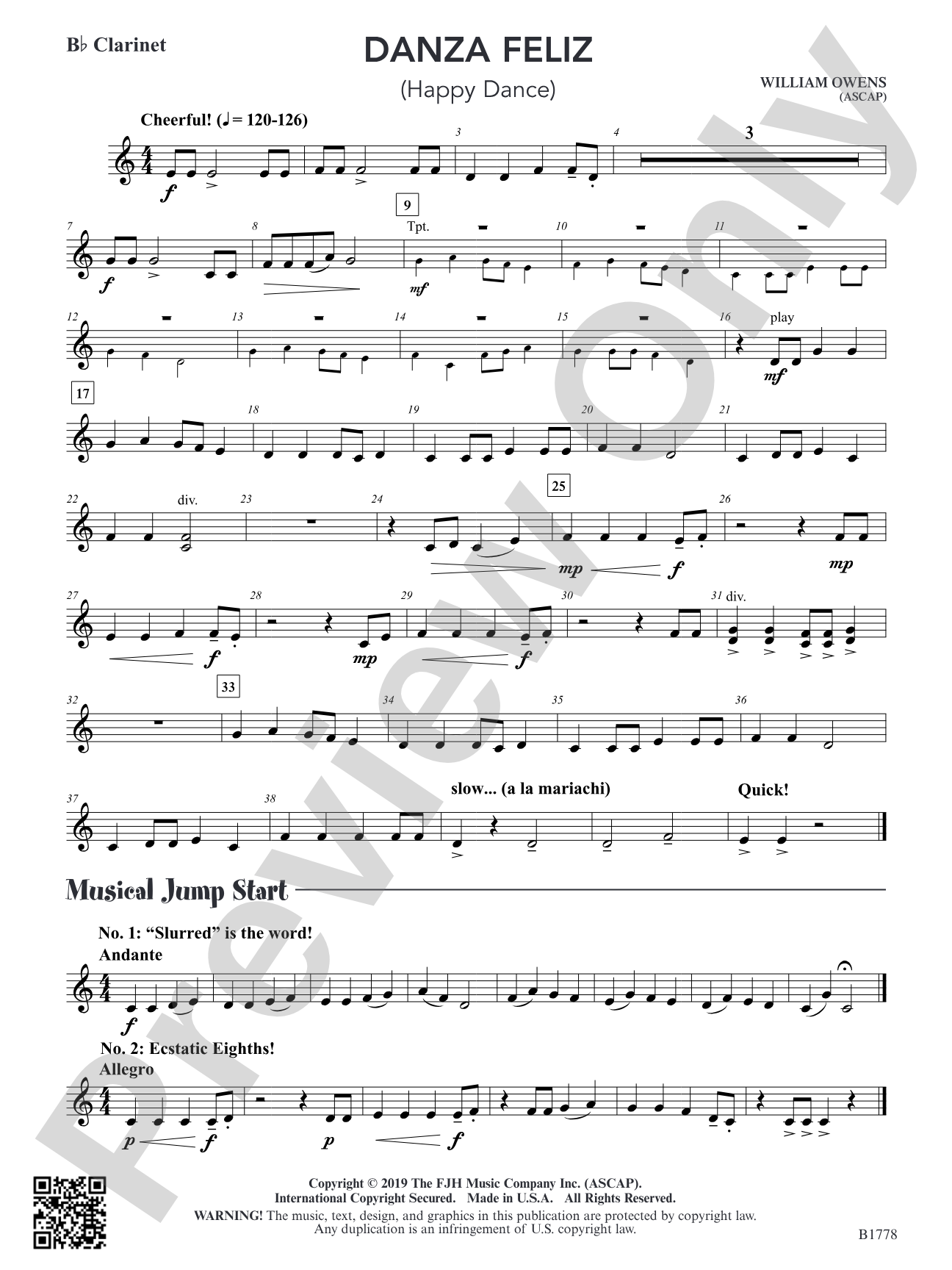 Danza Feliz: B-flat Clarinet