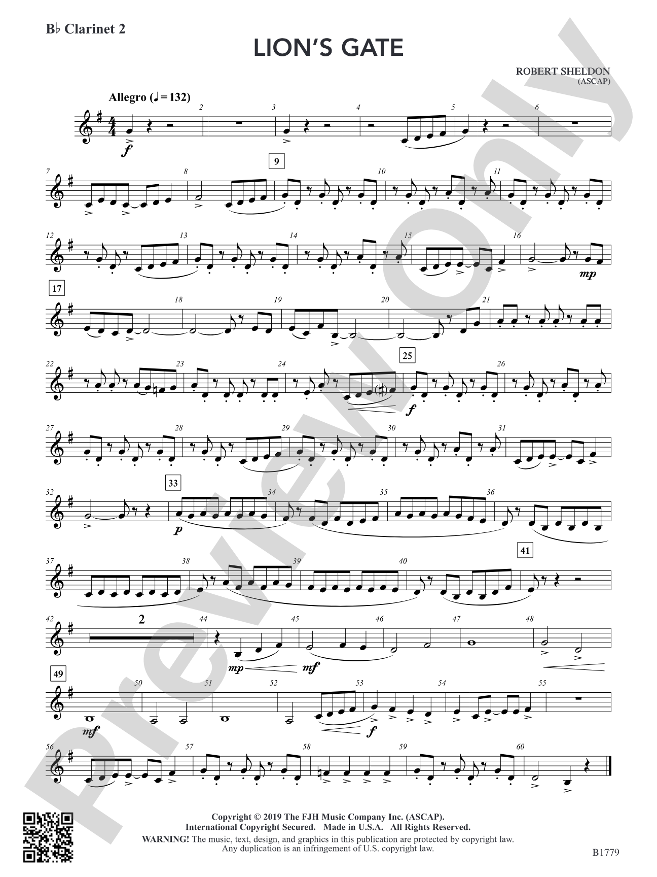 Lion's Gate: B-flat Clarinet 2