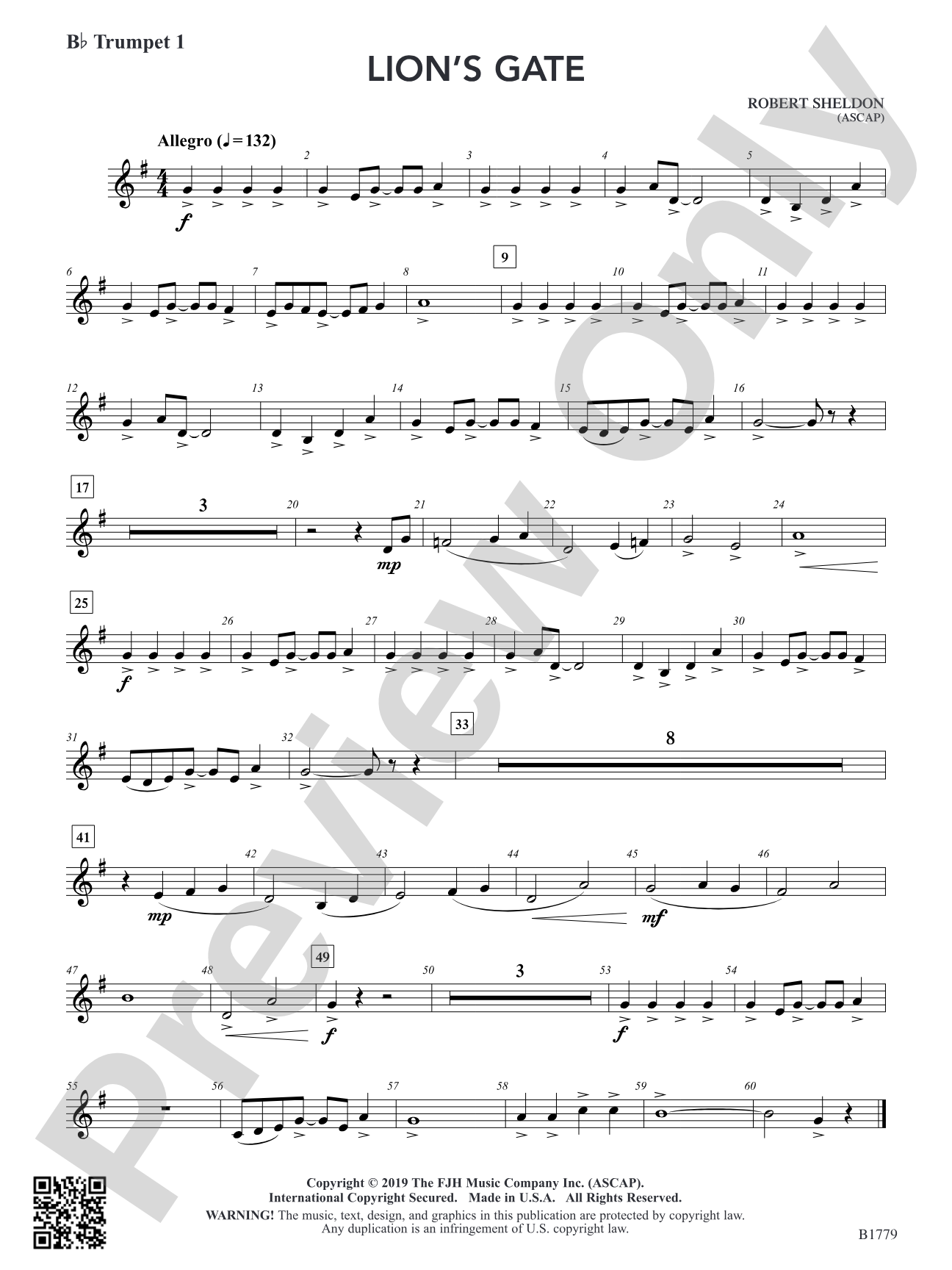 Lion's Gate: B-flat Trumpet 1