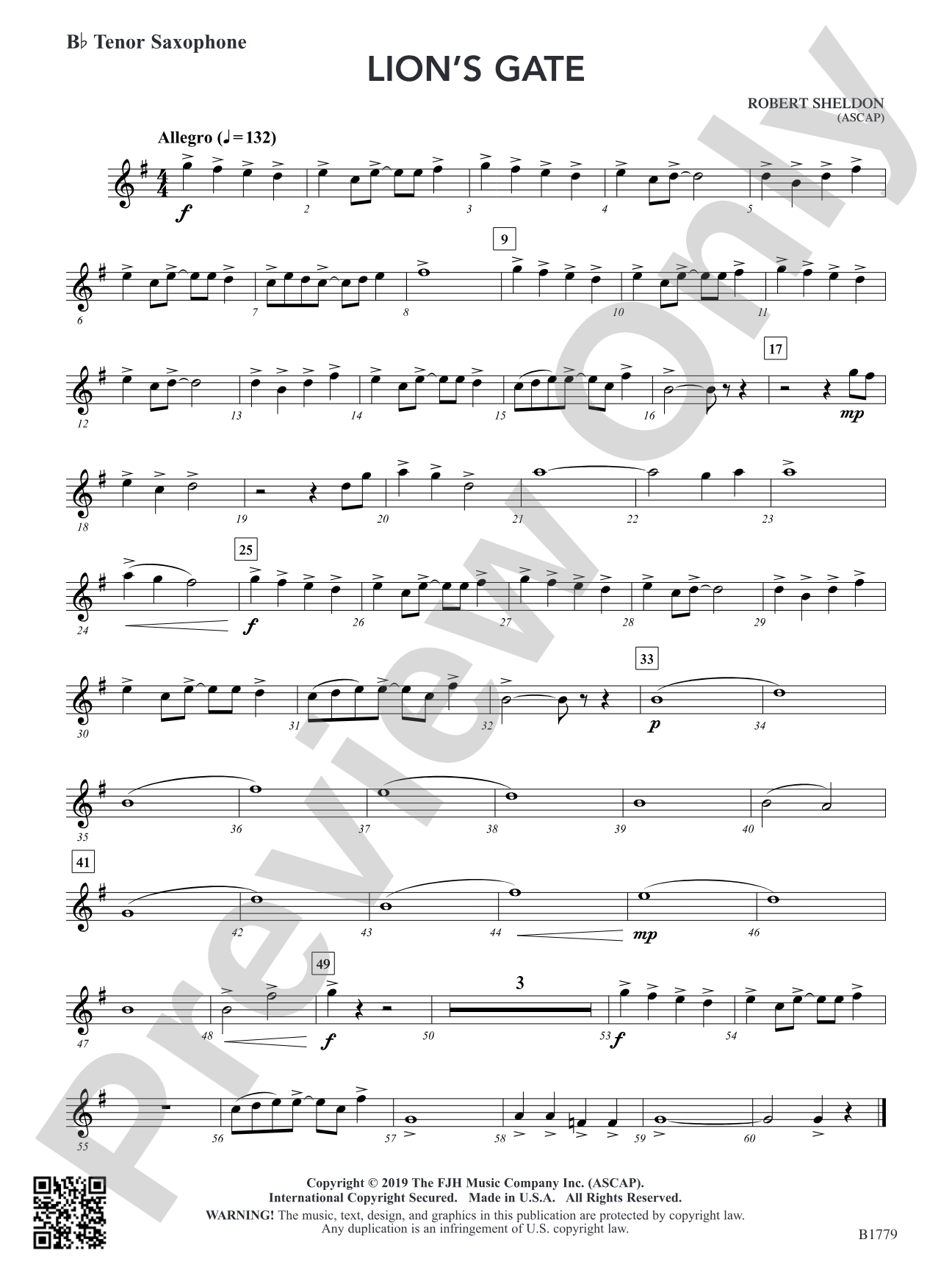 Lion's Gate: B-flat Tenor Saxophone