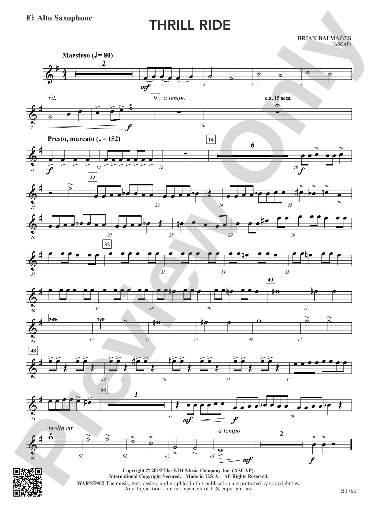 Thrill Ride: E-flat Alto Saxophone