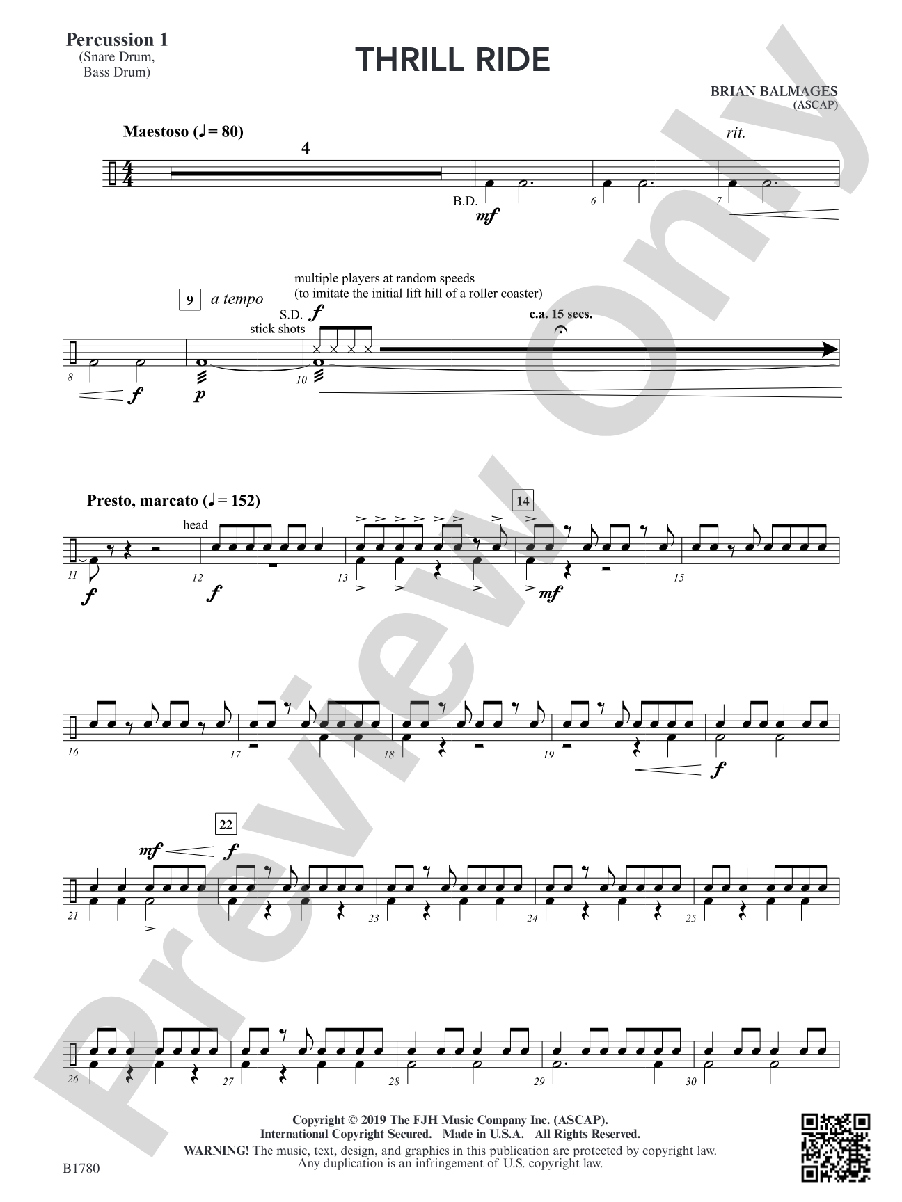 Thrill Ride: Percussion 1