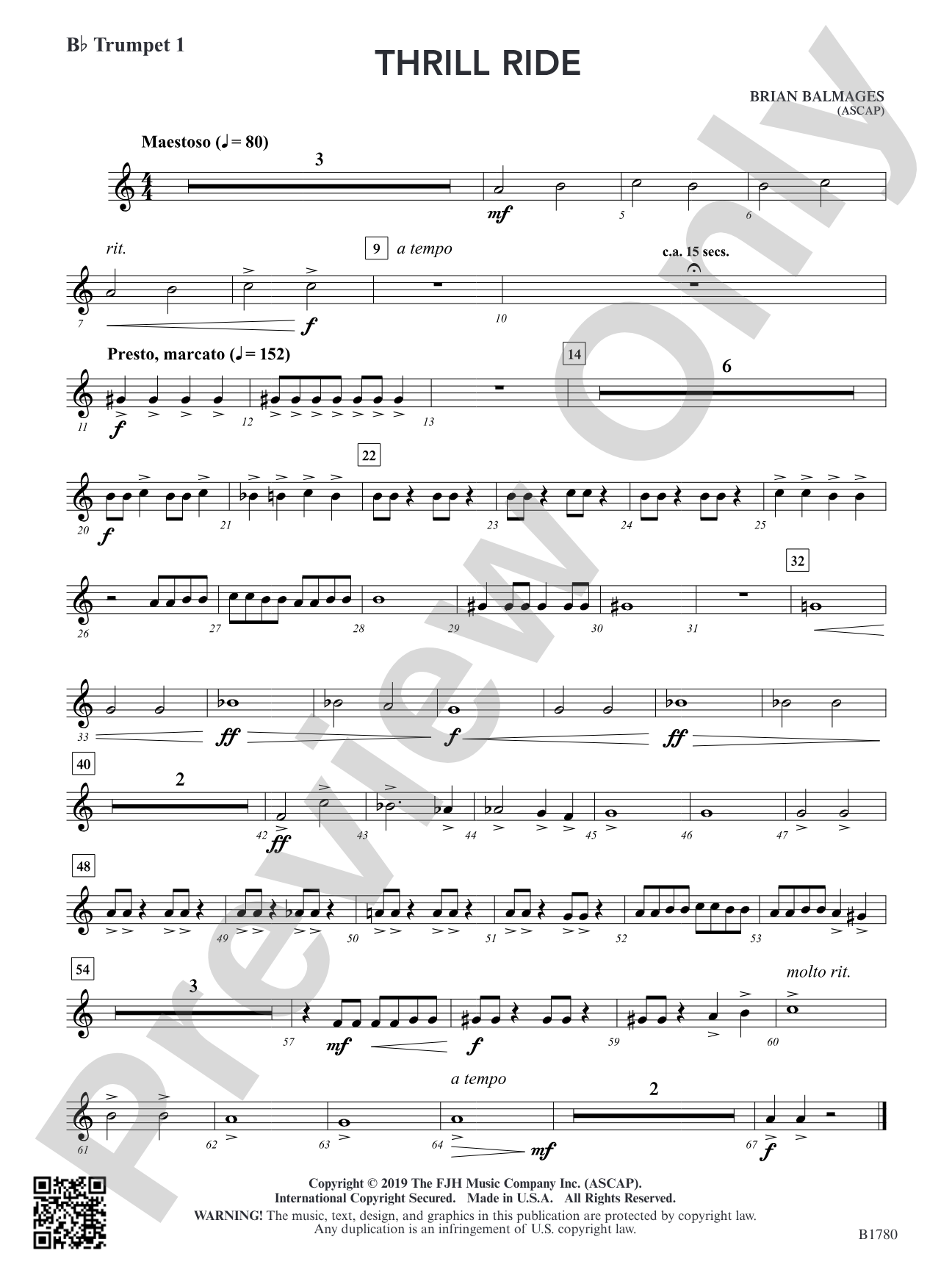 Thrill Ride: B-flat Trumpet 1