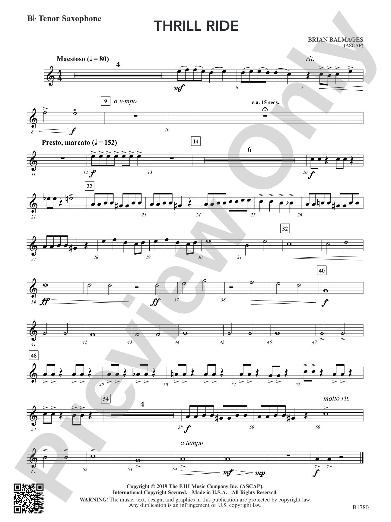 Thrill Ride: B-flat Tenor Saxophone