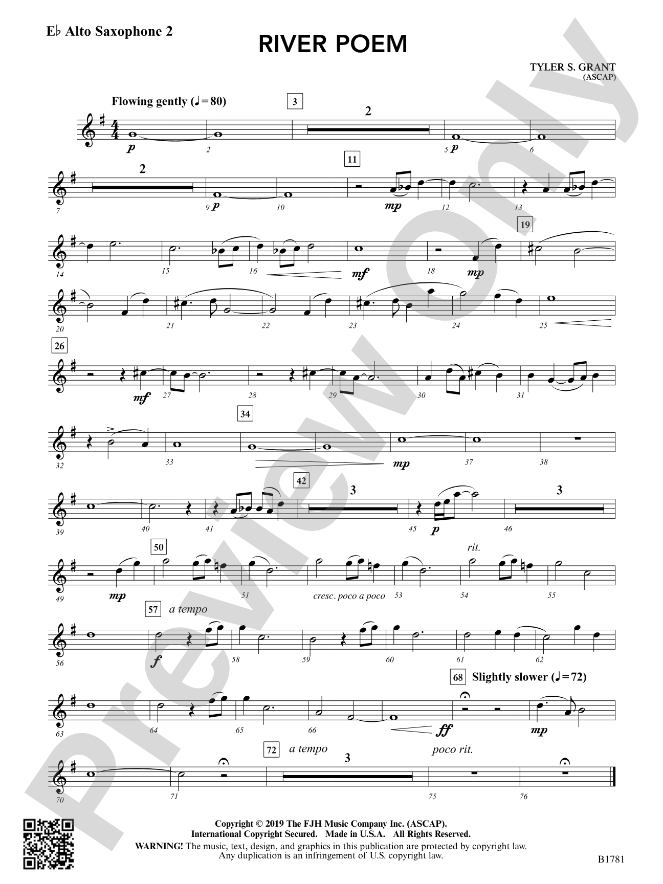 River Poem: E-flat Alto Saxophone 2