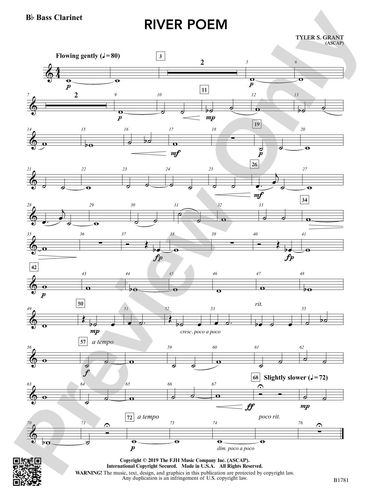 River Poem: B-flat Bass Clarinet