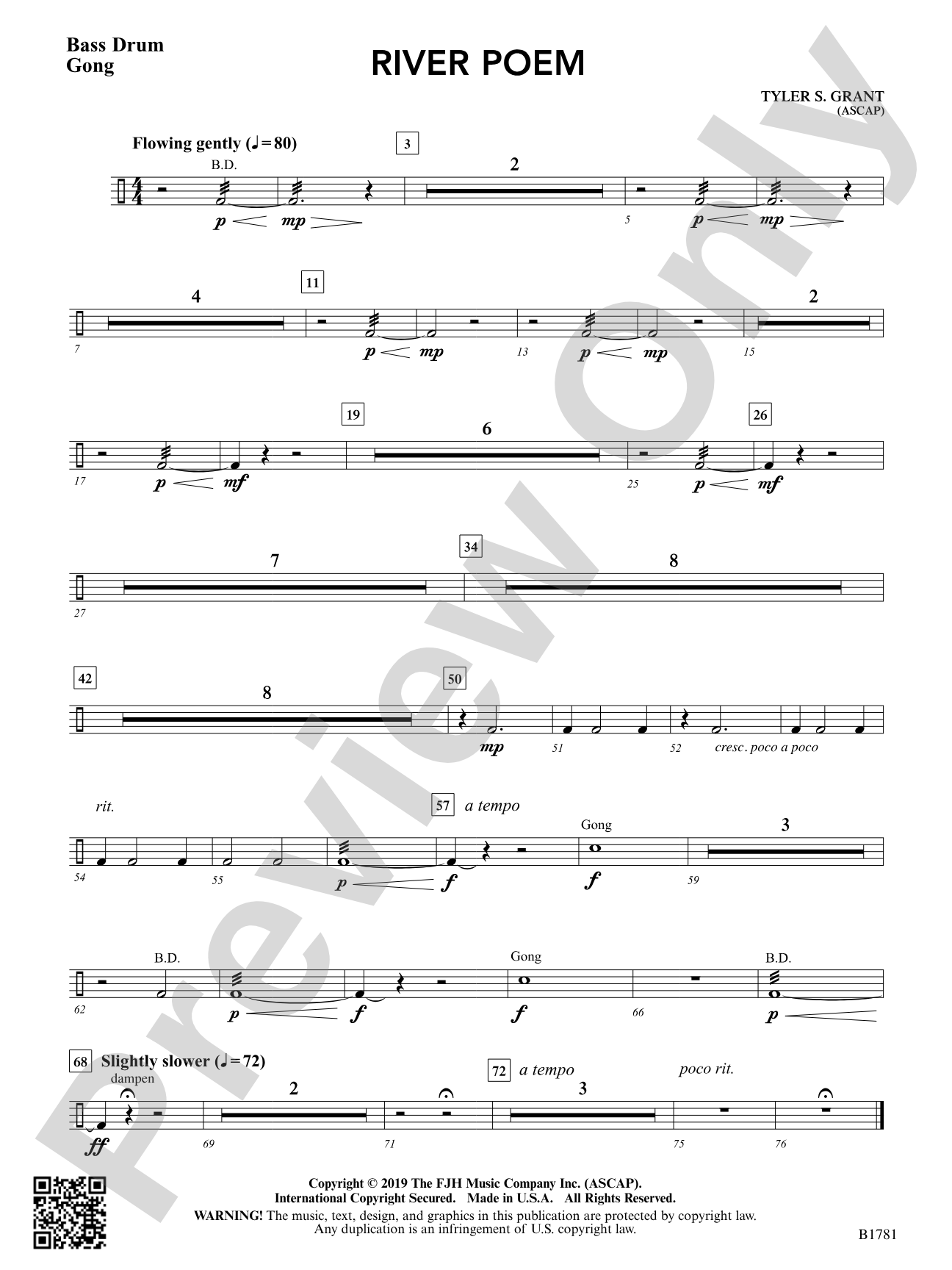 River Poem: Bass Drum / Gong
