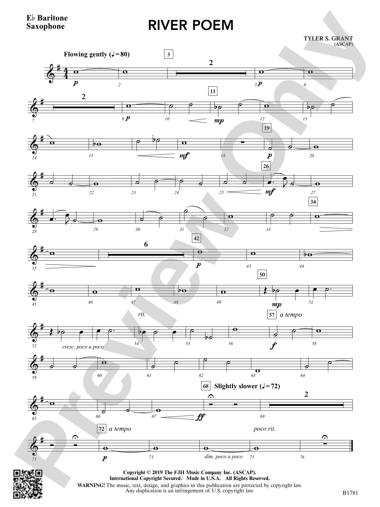 River Poem: E-flat Baritone Saxophone