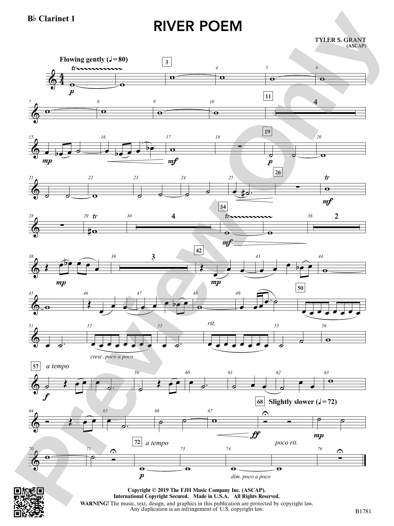 River Poem: B-flat Clarinet 1