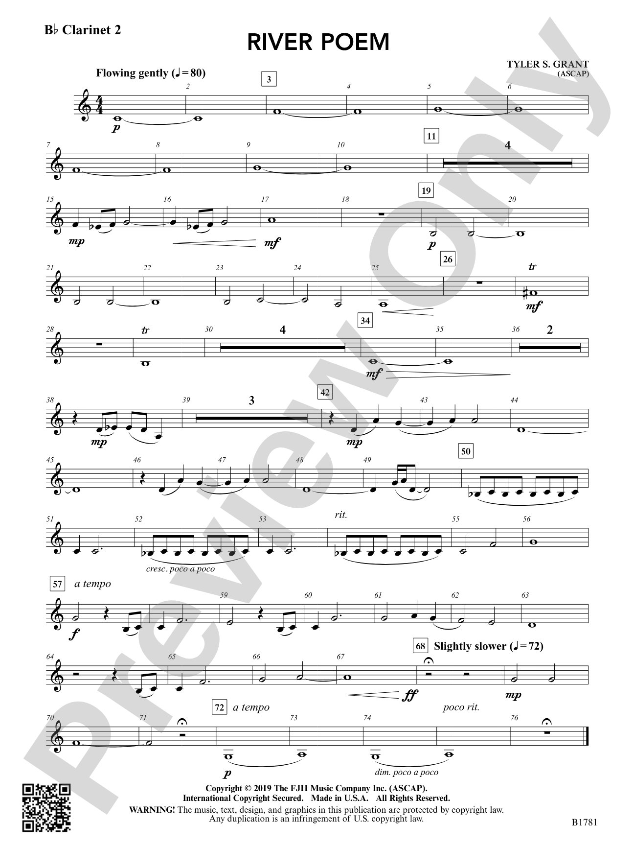 River Poem: B-flat Clarinet 2