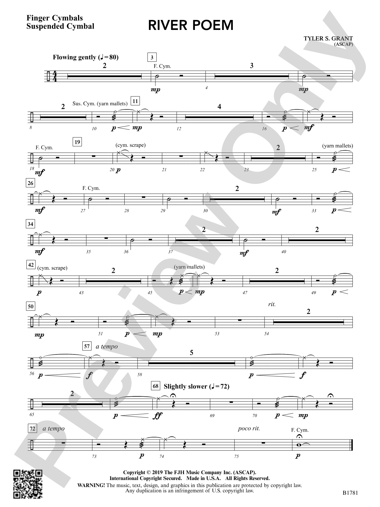 River Poem: Finger Cymbals / Suspended Cymbal