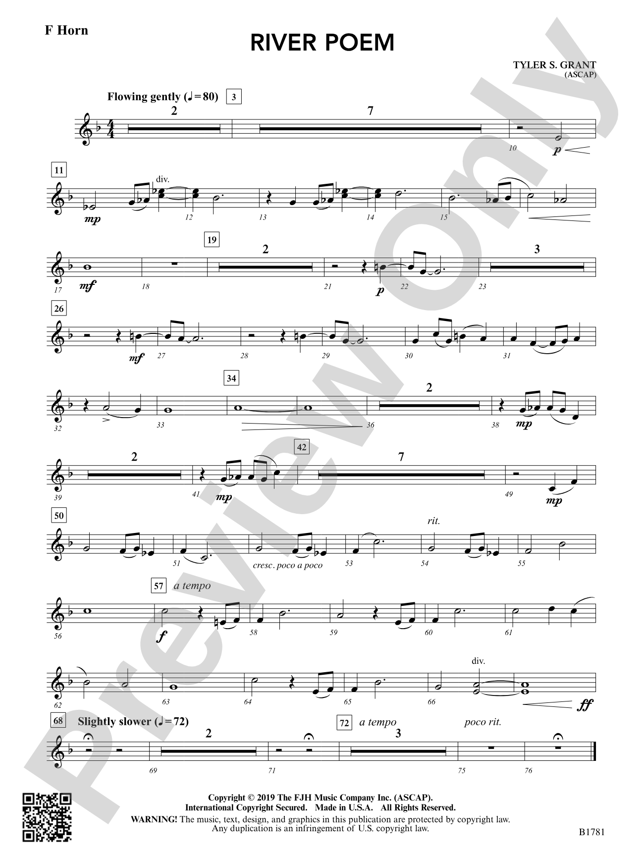 River Poem: F Horn