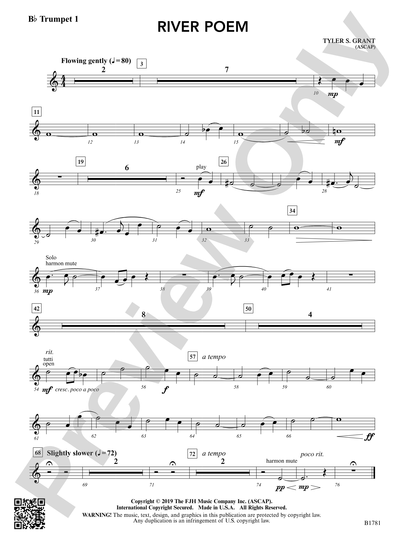 River Poem: B-flat Trumpet 1
