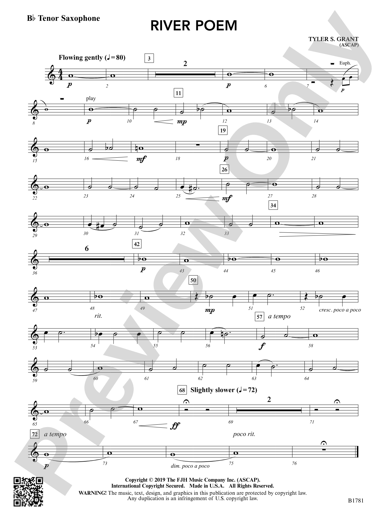 River Poem: B-flat Tenor Saxophone
